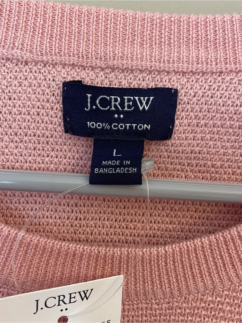 J. Crew Men’s  Pink Lightweight Cotton Sweater, Large, NWT, Smart Casual Coastal